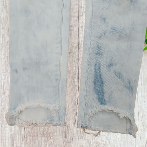 Old Navy Girls Ballerina Jeggings 10 Light Blue Raw Hem Stretch Adjustable Waist - Picture 4 of 11